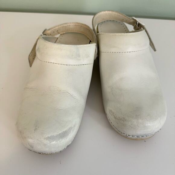 Dansko Ingrid Clogs 39 8.5-9 Medical Nurse Professional Leather Slingback White - Picture 2 of 8